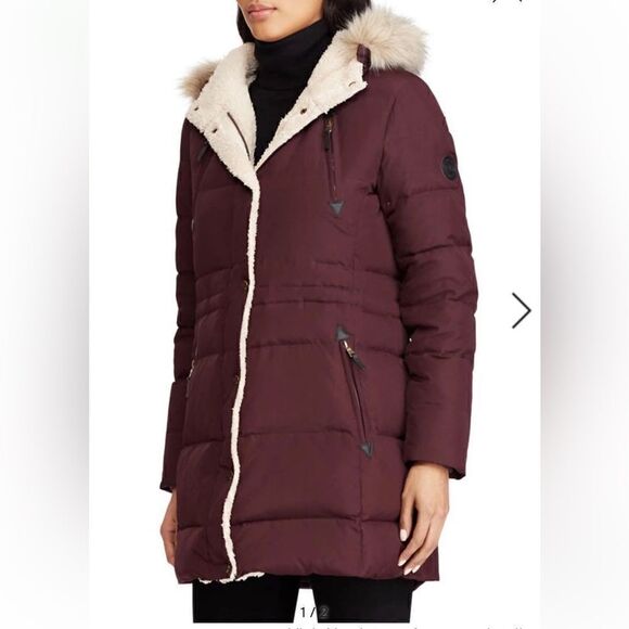 Women’s  Ralf Lauren faux shearling lined down feather coat size XS and S , NWT - Picture 3 of 16